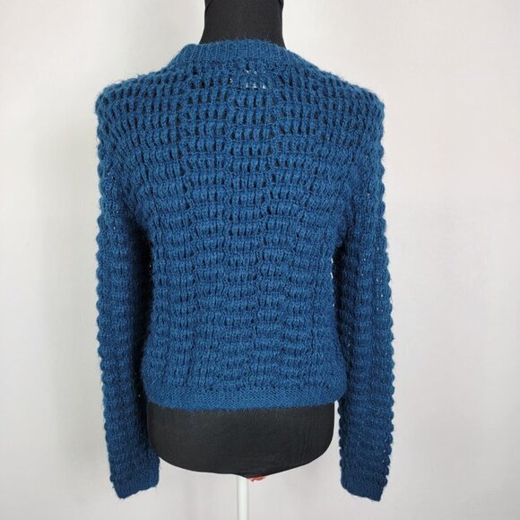 ONLY Our Story Short Pullover Knit Long Sleeve Crew Neck Blue Stretch Blue S - Picture 4 of 9